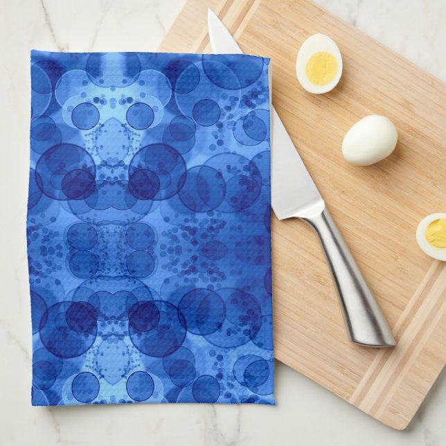 Blue Bubble Pattern Blanket Kitchen Towel (Quarter Fold)