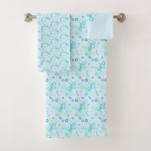 Blue Bubble Pattern Towel Set