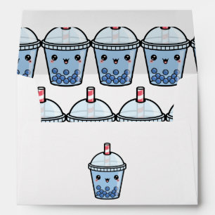 Blue Bubble Tea Fun Typography Envelope