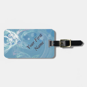 Blue Bubble/White Fractal ~ Luggage Tag