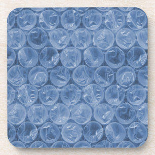 Blue bubble wrap coaster