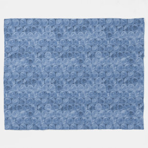 Blue bubble wrap fleece blanket