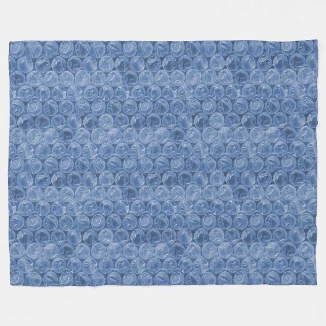 Blue bubble wrap fleece blanket (Front (Horizontal))