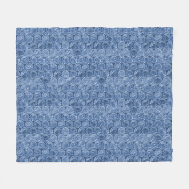 Blue bubble wrap fleece blanket (Front (Horizontal))
