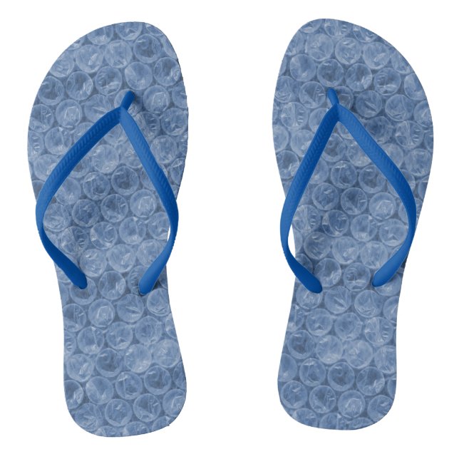 Blue bubble wrap flip flops (Footbed)