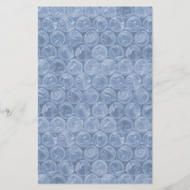 Blue bubble wrap stationery (Front)