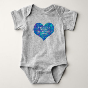 Blue bubblegum abstract design heart shape baby bodysuit