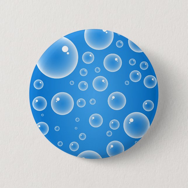 Blue Bubbles 2 Inch Round Button (Front)