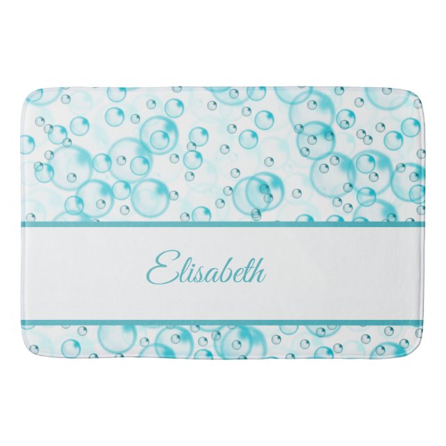 blue bubbles bath mat (Front)