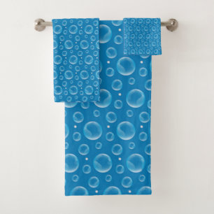 Blue Bubbles Bath Towel Set