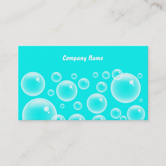Blue Bubbles, Company Name Business Card (Front)