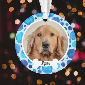 Blue bubbles |  Custom Dog Photo Ornament