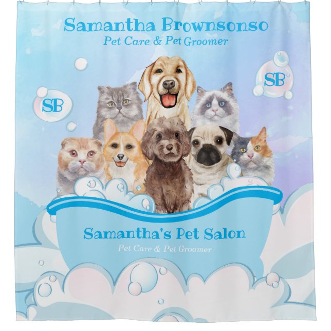 Blue Bubbles Dogs Cats Spa Bathtub Blue Pet (Front)