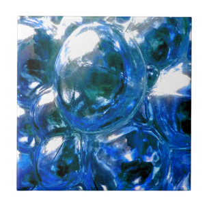 Blue Bubbles Glass Silver Sound Personalize It Tile