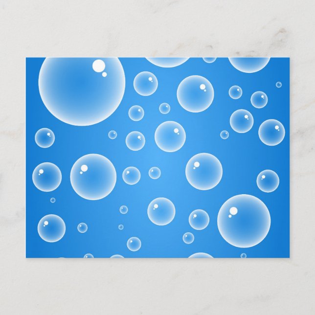 Blue Bubbles Postcard (Front)