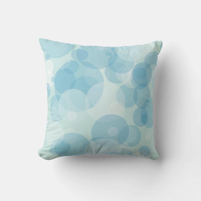 Blue Bubbles Throw Pillow (Front)