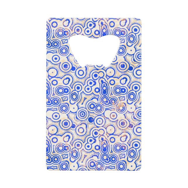 Blue Bubbles with Pink Abstract Wallet Bottle Opener (Front)