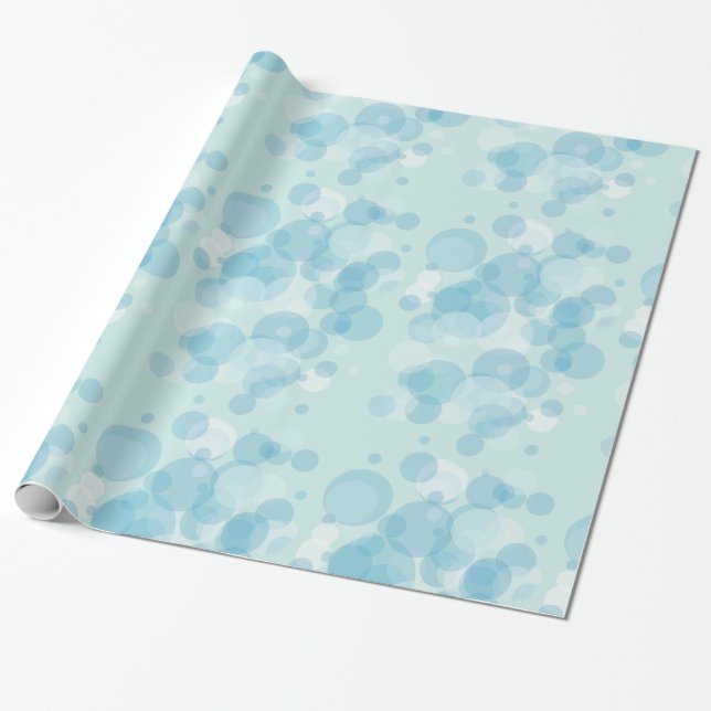 Blue Bubbles Wrapping Paper (Unrolled)