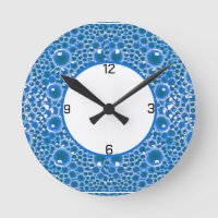 Blue BubbleWall Clock  for bathroom