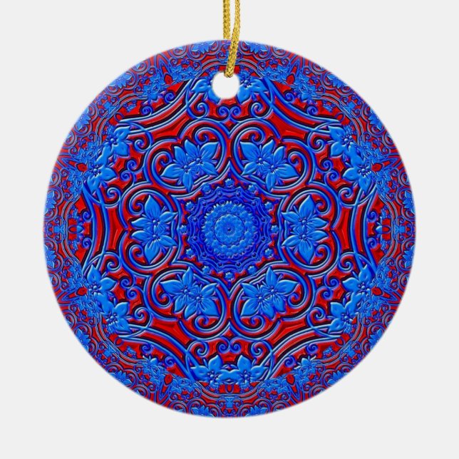 Blue Buddha Ceramic Ornament (Front)