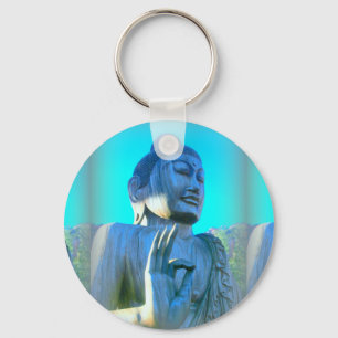 blue buddha keychain