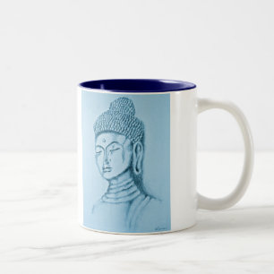 Blue Buddha/Namaste Two-tone Mug