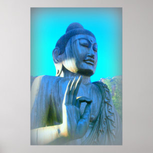 blue buddha poster