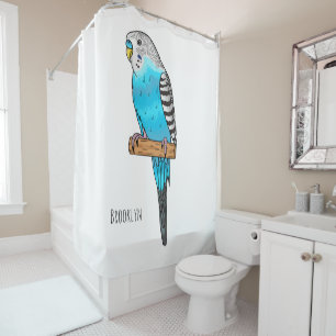 Blue budgerigar bird cartoon illustration