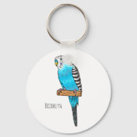 Blue budgerigar bird cartoon illustration