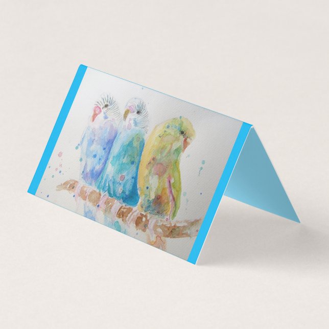 Blue Budgie Bird Budgeriggy budgies Carte de voeux (Front)