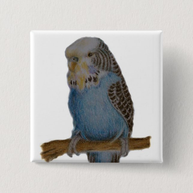 blue budgie button (Front)