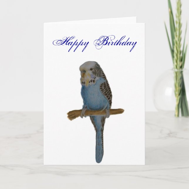Blue Budgie Card (Front)