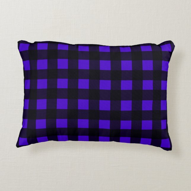 Blue Buffalo Large Plaid Accent Pillow (Back)