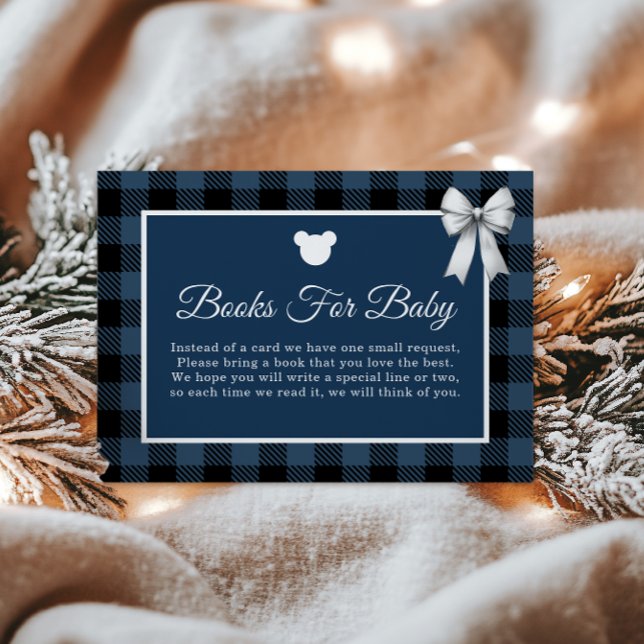 Blue Buffalo Plaid Bear Books for Baby Card (Creator Uploaded)