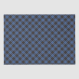 Blue Buffalo Plaid Chequered  Tissue Paper