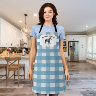 Blue Buffalo Plaid Farm Horse Apron