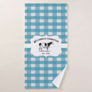 Blue Buffalo Plaid Farm Vache Serviette ensemble