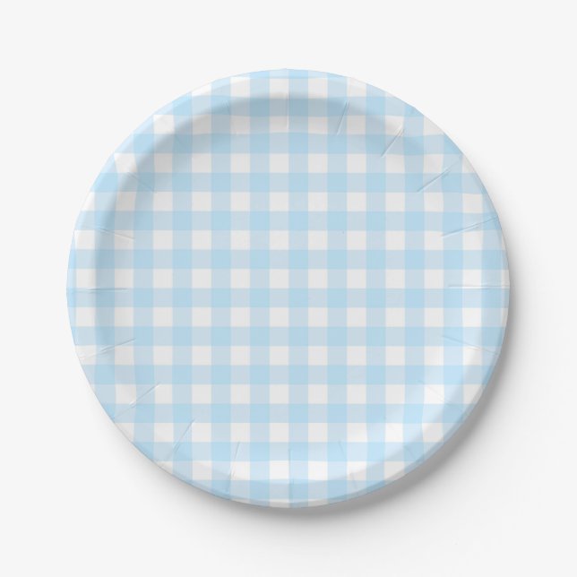 Blue Buffalo Plaid Paper Plate (Front)