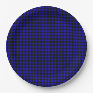 Blue Buffalo Plaid Rustic Cabin Picnic Paper Plate