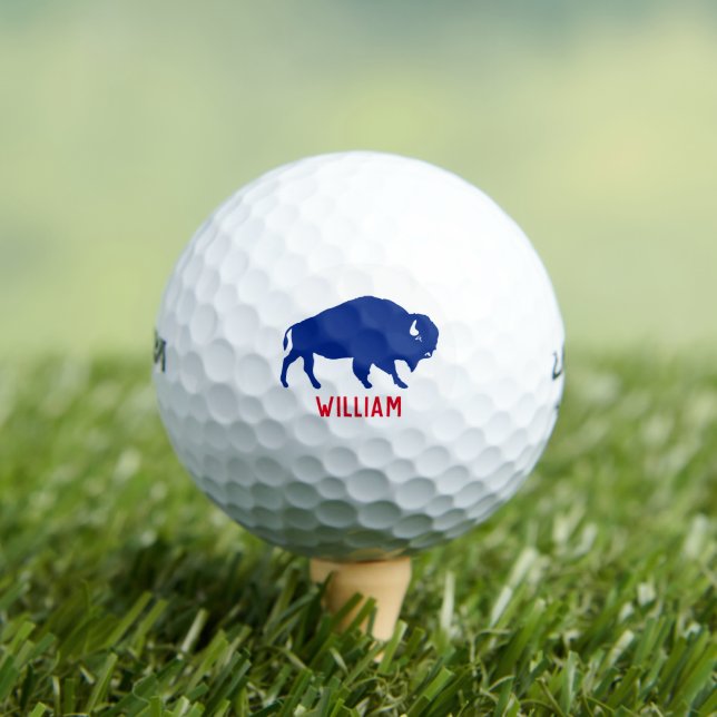 Blue Buffalo Silhouette with Personalized Name Golf Balls (Insitu Tee)