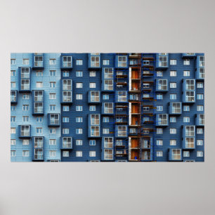 BLUE BULDINGS POSTER
