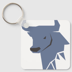 Blue Bull Zodiac – Cool Taurus Silhouette Keychain