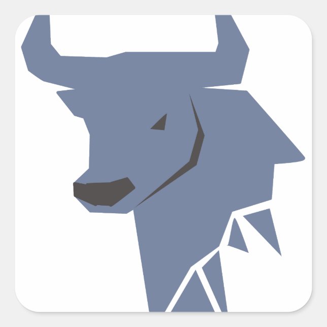Blue Bull Zodiac Sticker | Modern  (Front)