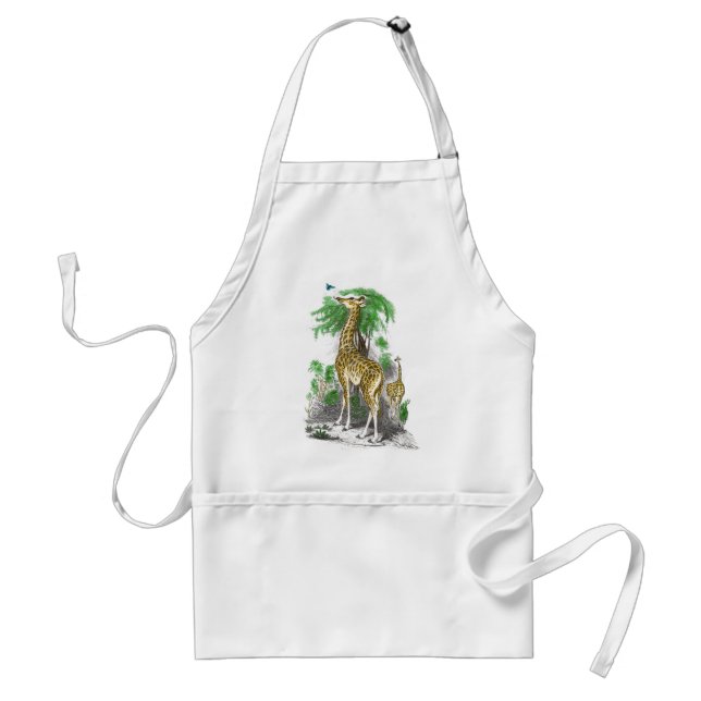 Blue Bumble Bee Giraffe  Apron (Front)