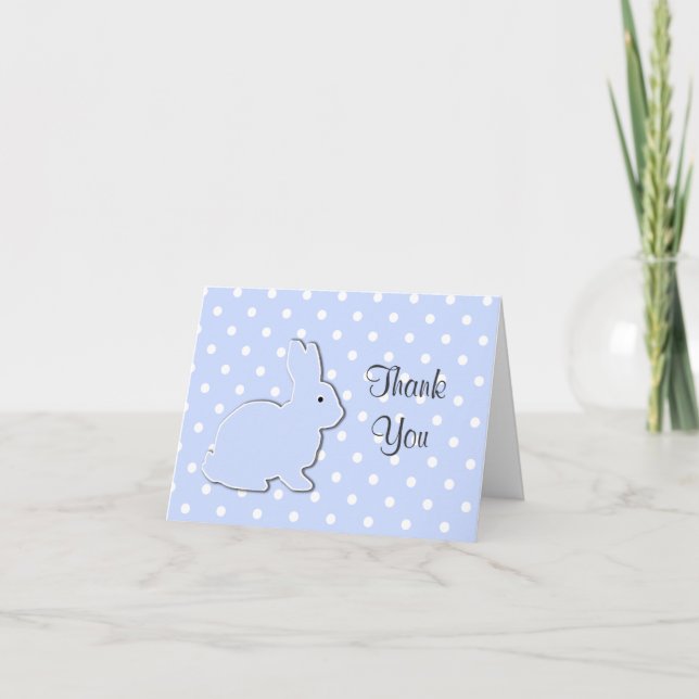 Blue Bunny Baby Merci Carte de note (Devant)