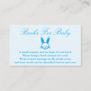 Blue Bunny Baby Shower Books For Baby Card