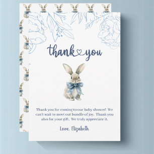 Blue Bunny Baby Shower Thank You Card