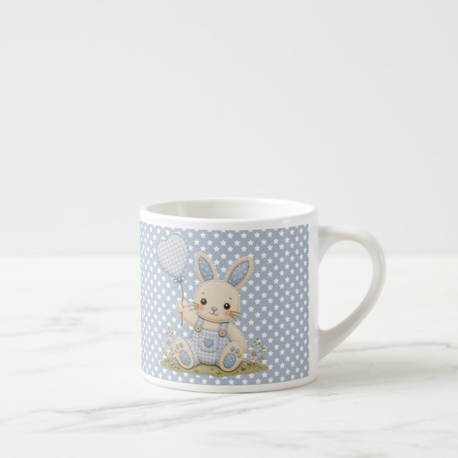 Blue Bunny Balloon Espresso Cup (Right)
