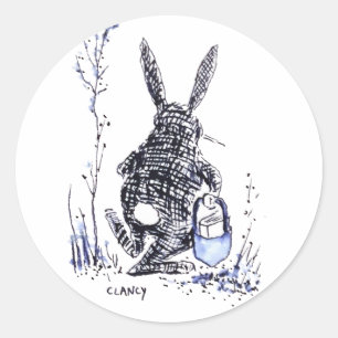 Blue Bunny Book sticker