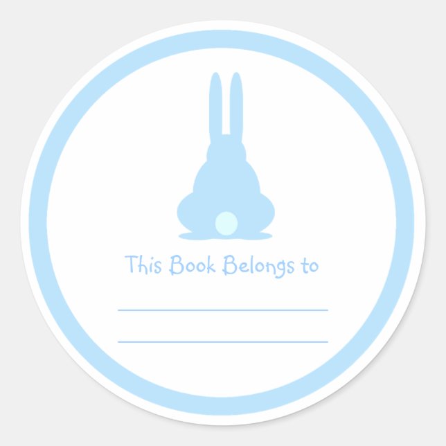 Blue Bunny Classic Round Sticker (Front)